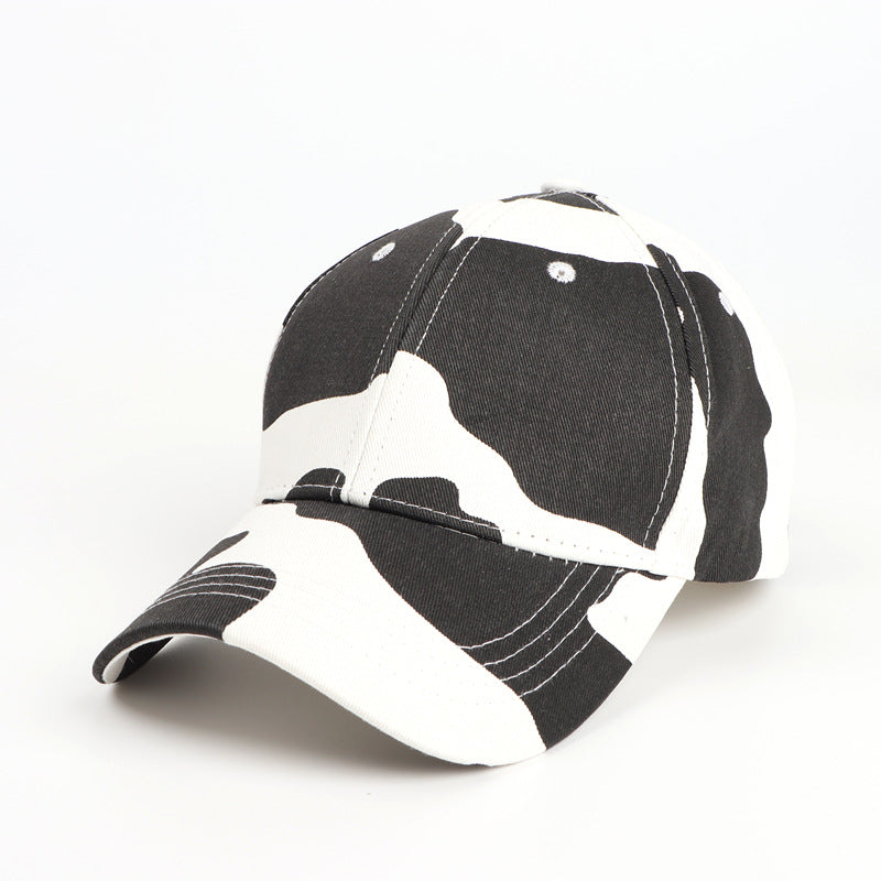 Wholesale Cartoon Cow Printed Curved Brim Baseball Cap Leopard Print Duckbill Cap